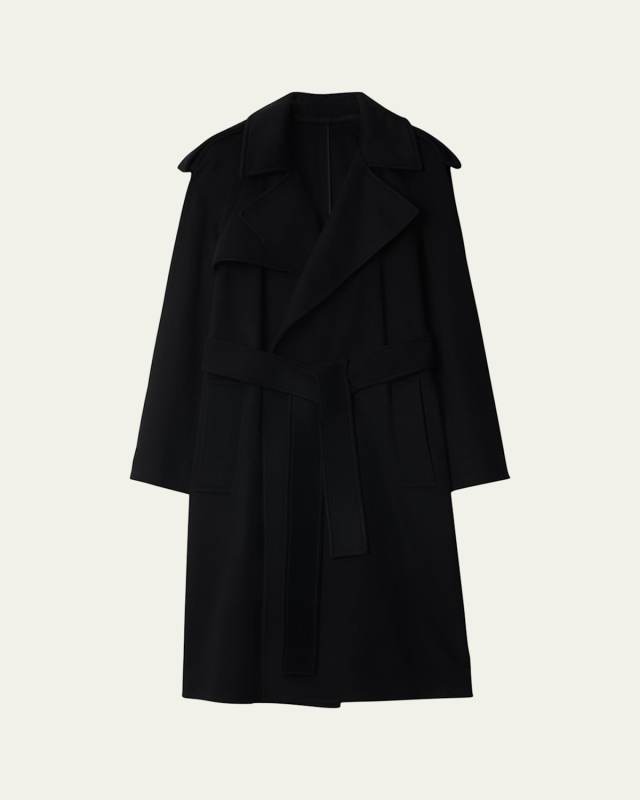 Cashmere Belted Wrap Trench Coat